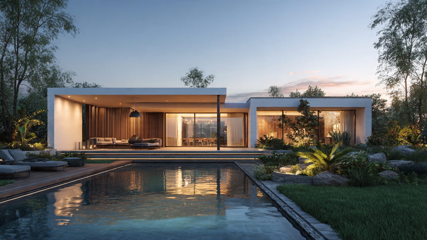 Narlıdere Tepe’de Modern Minimalist Bahçeli Villa